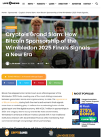 Crypto's Grand Slam: How Bitcoin Sponsorship of the Wimbledon 2025 Finals Signals a New Era | Live Bitcoin News