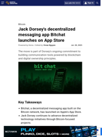 Jack Dorsey's decentralized messaging app Bitchat launches on App Store
