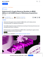 Robinhood Q1 Earnings: Crypto Revenue Grows 100% YoY