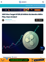 XRP Price Target Of $19.20 Within Six Months Still In Play: Analyst