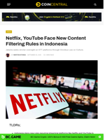 Netflix, YouTube Face New Content Filtering Rules in Indonesia - CoinCentral