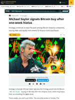 Strategy Co-Founder Hints at Another Bitcoin Purchase