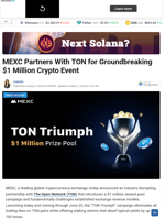 MEXC Partners With TON for Groundbreaking $1 Million Crypto Event 