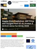 Ripple Price Prediction: XRP Price Has Surged Past $3 As Avalon X (AVLX) Aims For $5 By 2026 | Live Bitcoin News