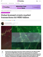 Dubai licensed crypto market transactions hit $680 billion - Coinfea