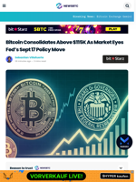 Bitcoin Consolidates Above $115K As Market Eyes Fed’s Sept 17 Policy Move