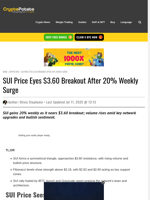 SUI Price Eyes $3.60 Breakout After 20% Weekly Surge
