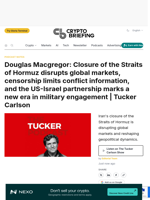 Douglas Macgregor: Closure of the Straits of Hormuz disrupts global markets, censorship limits conflict information, and the US-Israel partnership marks a new era in military engagement | Tucker Carlson