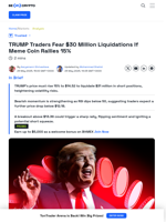 TRUMP Traders Face $30 Million Losses If Price Increases 15%