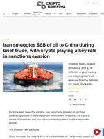 Iran smuggles $6B of oil to China during brief truce, with crypto playing a key role in sanctions evasion
