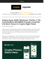 Cold Wallet’s $0.00804 Presale Gains Heat as SOL and TAO Show Strength