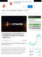 Unstaked Enters Presale Stage 2 at $0.006695! Pi Surges 51% & Solana Targets $134 - NullTX