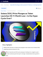 Solana (SOL) Price Plunges as Token Launches Hit 11-Month Low—Is the Hype Cycle Over?