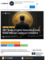 SEC Sues Crypto Executive Over $16M Bitcoin Latinum Scheme | Live Bitcoin News
