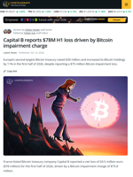Capital B Reports $78M H1 Loss Driven by Bitcoin Impairment Charge