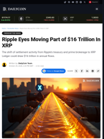 Ripple Eyes Moving Part of $16 Trillion In XRP - DailyCoin