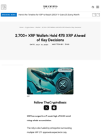 2,700+ XRP Wallets Hold 47B XRP Ahead of Key Decisions