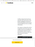 Bitcoin ATM Operator CoinFlip Explores Potential $1B Sale Amid Crypto M&A Surge: BBG