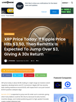 XRP Price Today: If Ripple Price Hits $3.50, Then Remittix Is Expected To Jump Over $3, Giving A 30x Return | Live Bitcoin News