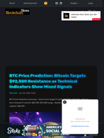 BTC Price Prediction: Bitcoin Targets $92,500 Resistance as Technical Indicators Show Mixed Signals - Blockchain.News