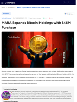 MARA Expands Bitcoin Holdings with $46M Purchase
