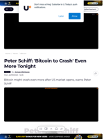 Peter Schiff: 'Bitcoin to Crash' Even More Tonight - U.Today