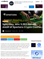 Spin, Play, Win: 5,963 Games Await at Spartans Crypto Casino | Live Bitcoin News
