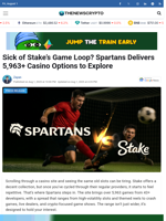 Sick of Stake’s Game Loop? Spartans Delivers 5,963+ Casino Options to Explore