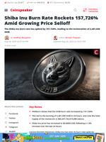 Shiba Inu Burn Rate Rockets 157,726% Amid Growing Price Selloff - Coinspeaker