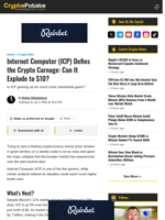 Internet Computer (ICP) Defies the Crypto Carnage: Can It Explode to $10?