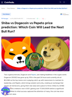 Shiba vs Dogecoin vs Pepeto price prediction: Which Coin Will Lead the Next Bull Run? 
