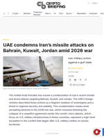 UAE condemns Iran's missile attacks on Bahrain, Kuwait, Jordan amid 2026 war