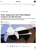 Sony Argues in Court That Digital Games Can't Be Owned - Decrypt