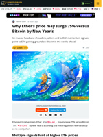 Ethereum Price May Explode 75% Versus Bitcoin by January