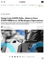 Snap Cuts 1,000 Jobs, Aims to Save $500 Million as AI Reshapes Operations - Decrypt