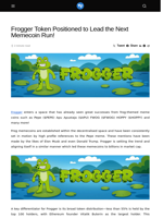 Frogger Token Positioned to Lead the Next Memecoin Run! - Visionary Financial