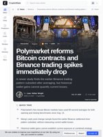 Polymarket reforms Bitcoin contracts and Binance trading spikes immediately drop