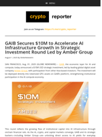 GAIB Secures $10M to Accelerate AI Infrastructure Growth in Strategic Investment Round Led by Amber Group