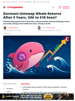 Dormant UNI Whale Resurfaces — $18 Next?