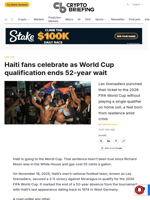 Haiti fans celebrate as World Cup qualification ends 52-year wait