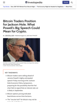 Bitcoin Traders Position for Jackson Hole. What Powell's Big Speech Could Mean for Crypto.