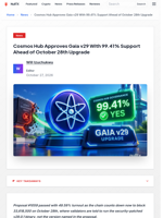 Cosmos Hub Approves Gaia v29 With 99.41% Support Ahead of October 28th Upgrade | NullTX
