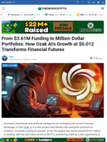 From $3.61M Funding to Million-Dollar Portfolios: How Ozak AI's Growth at $0.012 Transforms Financial Futures