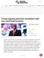 Trump signals potential escalation with Iran amid Gulf tensions
