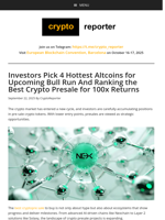 Investors Pick 4 Hottest Altcoins for Upcoming Bull Run And Ranking the Best Crypto Presale for 100x Returns