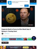 Dogecoin Back In Focus As Musk Says X Money Is ‘Coming Soon’