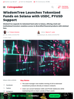 WisdomTree Launches Tokenized Funds on Solana with USDC, PYUSD Support - Coinspeaker
