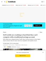 The era of easy money in crypto is over as DeFi yields are failing to compete with a simple savings account