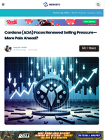 Cardano (ADA) Faces Renewed Selling Pressure—More Pain Ahead?