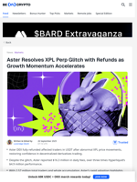 How Aster Resolved XPL Perp Glitch